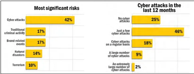Figure 1.2 Symantec Corp. Status of Enterprise Security in 2010: ―Most Significant Risks and Cyber Attacks in Last Year‖ (Symantec, 2010) 