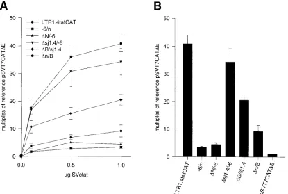 FIG. 6. CAT protein expression in HeLa-T4�increasing amounts (0.1, 0.5, and 1legend to Fig