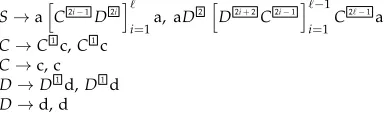 Figure 9 shows an example of this grammar transformation. Because we do not changethe rank of existing rules, and we add rules of rank no greater than 3, the transformationdoes not increase the rank of any grammar having rank at least 3.