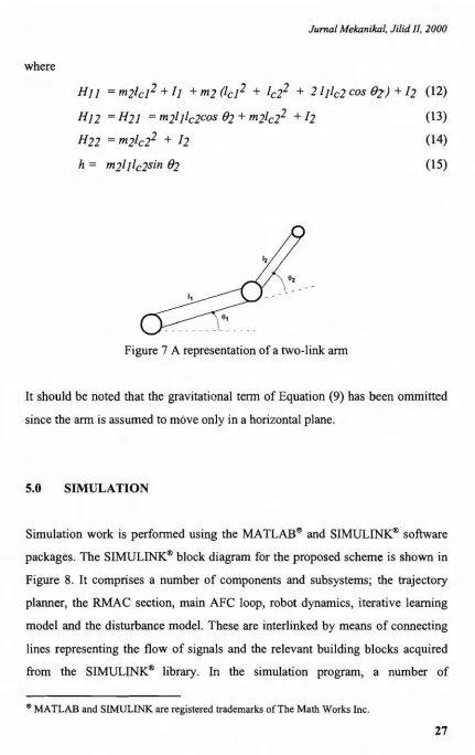 Figure 7 A representation of a two-link arm
