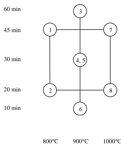 Figure 3.1 – Schematic of the chosen experimental points in the design
