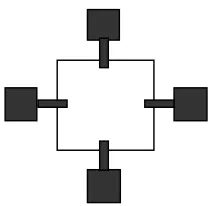 Figure 3.2 – Schematic of the van der Pauw structuretested for sheet resistance data