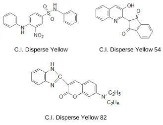 Figure 2.6 Examples of disperse dyes with other chromophores. 