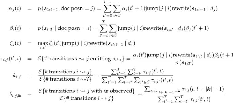 Figure 5Summary of inference equations for a semi-Markov model.
