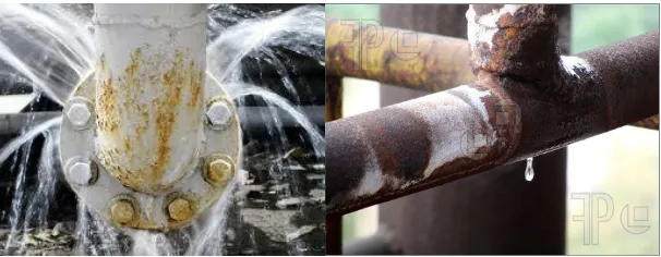 Figure 1.1 :  Examples of leakage occurring through the pipeline. 