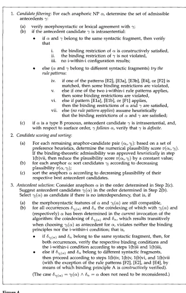 Figure 4 The ROSANA anaphor resolution algorithm. 