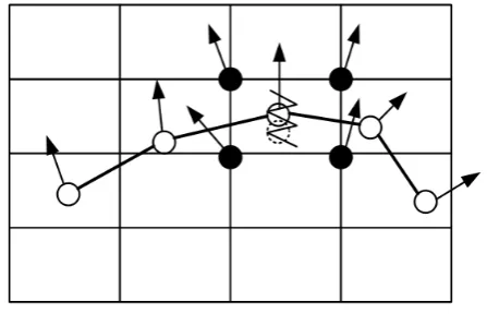 Fig. 1.  Eulerian-Lagrangian penalty coupling of a membrane in ALE  fluid(Reproduced from Reference [9]) Taking the fluid as porous media, in explicit dynamic 