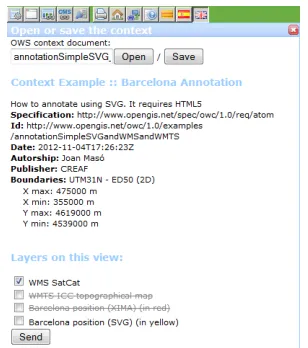 Fig 11. MiraMon software showing the same OWS Context document presented in figure 8 