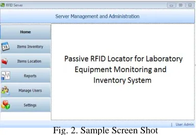 Fig. 2. Sample Screen Shot 