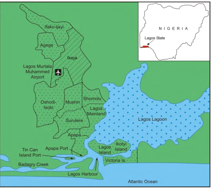 Figure 4.3 Map of Lagos State, Nigeria                                                                                                                               Source:  www.lagosstate.gov.ng  accessed on 9/7/2010 