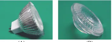 Fig. 1.  An MR16 LED lamp and a TIR lens. 