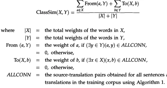 Table 7 presents a random sample of class-based rules acquired from connections found in LecDOCE examples and translations