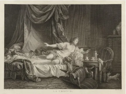 Figure 7: Noël Le Mire, La Crainte, between 1734-1801, Engraving on paper, 45.2 x 34.2 