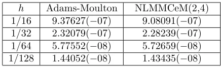 Table 7: Maximum Absolute Error for Problem 3
