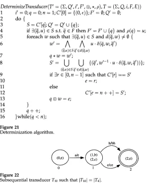 Figure 22 Subsequential transducer T10 such that IT10I = IT4I . 