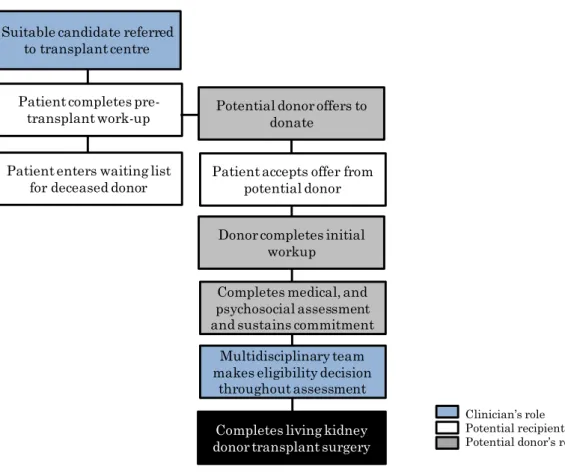 Figure 1.1. Key steps in the living kidney donor transplantation pathway*  