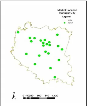 Figure 4. Location of Market in Rangpur City