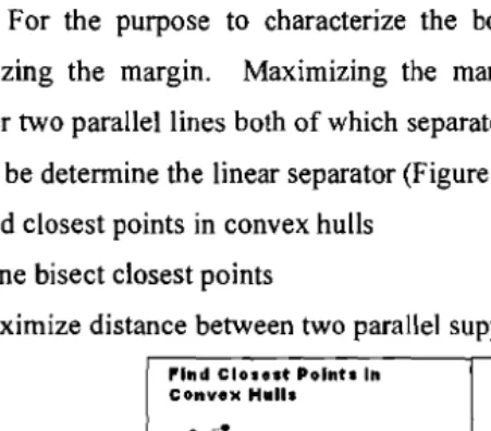 Figure (e) 10. Steps for Binary Linear Decision Boundary 