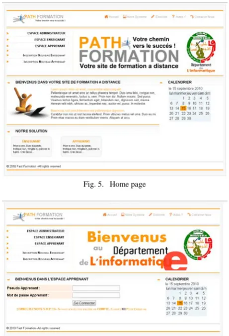 Fig. 5.   Home page  