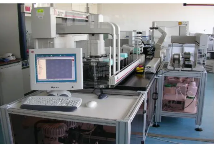 Figure 1. Historic robotic system with single process manipulator (J-KEM Scientific, 2002)