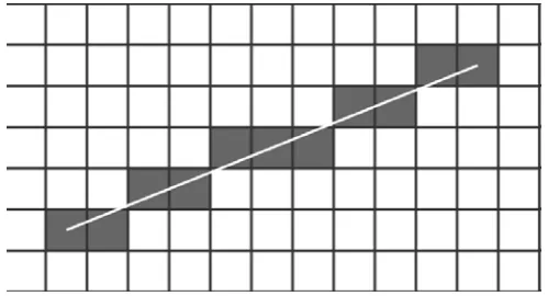 Fig. 2. A tiled line approximating a straight line   