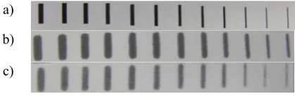 Fig. 1: a) Printed surface before melting, b) printed surface after melting, c) bottom surface after melting 
