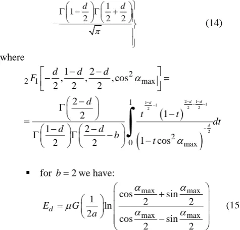 Fig. 4. The dissipated energies for the different sliding surfaces  