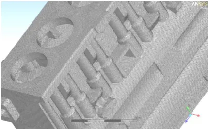 Figure 8 – Temperature distribution in the modernized casting of the block-crankcase arising after the phase transition  of all nodes of the model in the solid-state and the microstructure in the central part of the casting 