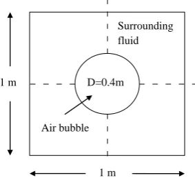 Fig. 7.The Flow Domain and the Initial State for the Under WaterExplosion Test
