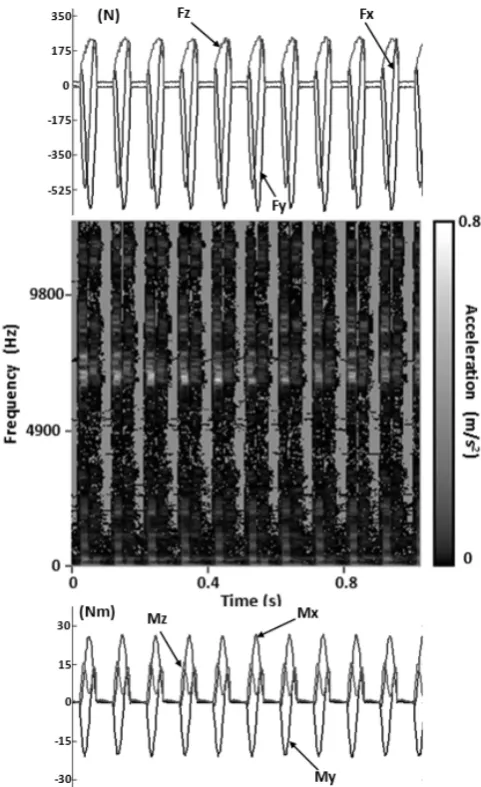 Fig. 8.  Waveform signals for vibration during the 100% engagement stage  