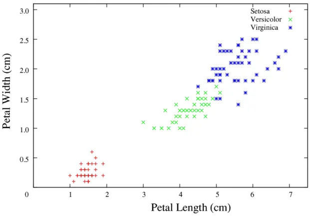 Figure 1.3: The class memberships of the data elements in the Iris dataset.