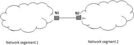 Fig. 2. Nodes N1 and N2 acting as trunk between two network segments  