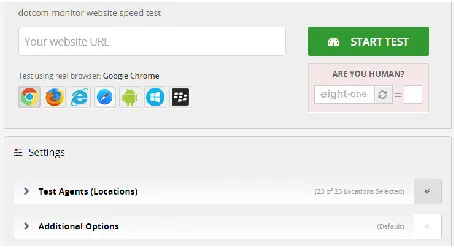 Figure 5 User interface of Dotcom-monitor 