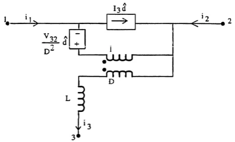 Fig. 3. The DC and AC small-signal averaged model of the converter-cell that was shown in Fig