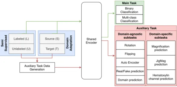 Fig. 1. Overview of Self-Path : The framework employs self-supervised auxiliary tasks