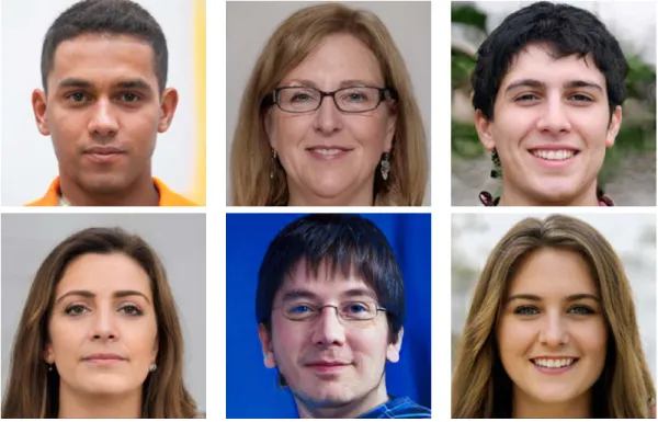 Figure 2.3: Examples of faces generated by StyleGAN [24].