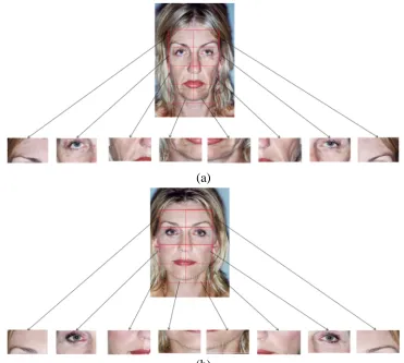 Figure 1.3 Example of region selection based on fixed sizes of facial component 