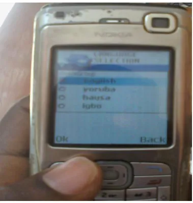 Figure 8 shows the language menu which contains language options available on the mobile patient side of the 
