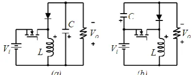 Fig. 1.  (a) Traditional buck-boost converter, (b) Continuous input current  buck boost converter