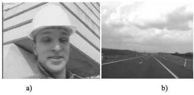 Fig. 4. Examples of typical pseudo static video sequences: a) Foreman, b) Highway. 