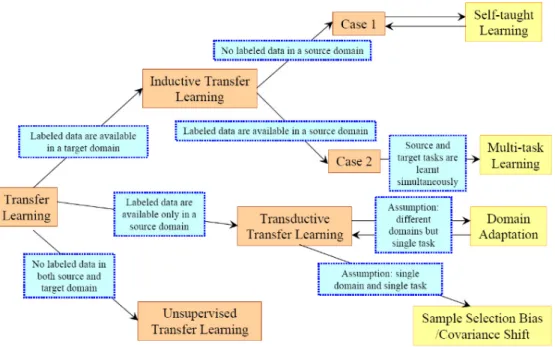 Figure 2.3: Transfer Learning classification [29]