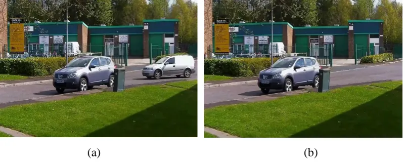 Figure 1.1 Example of video Copy-Move forgery (a) Original video (b) Tampered video from VTD dataset  