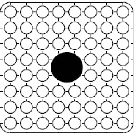 Figure 2.2:   Top-down view of the 8X8 high burn-up test bundle 