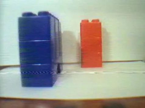 Figure 7: Triangle formed from distance readings and compass readings from the robot in a bird’s eye  view