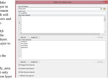 Table Views tree.  1.2. Set the Input LAS 