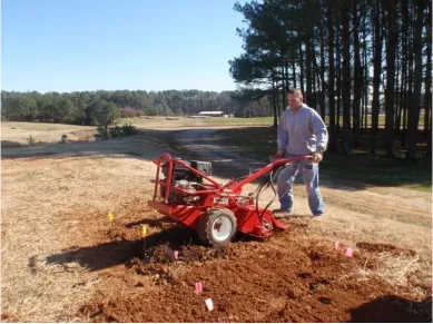 Figure 9.  Compost was tilled in to a depth of approximately 8 inches.  