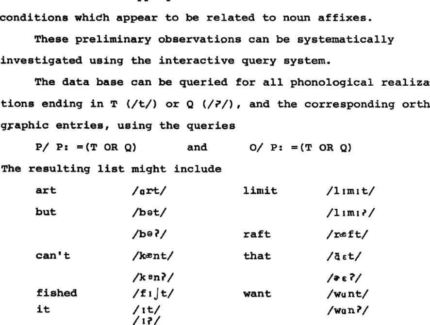 graphic  entries, using  t h e   queries 