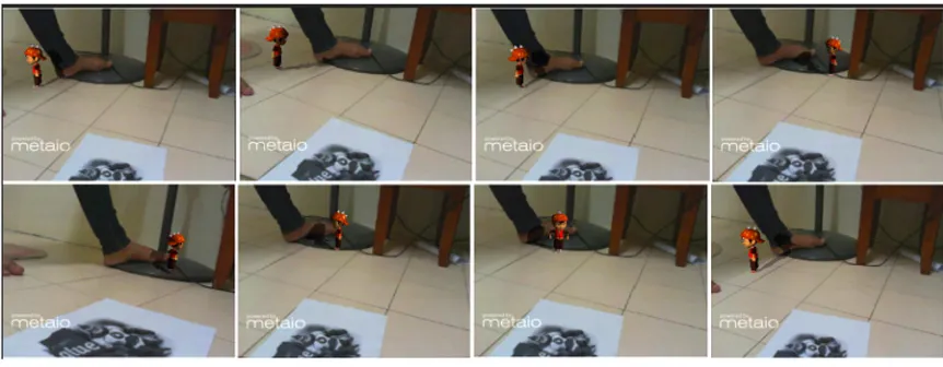 Fig 9. Virtual object walks on the stand of a fan.