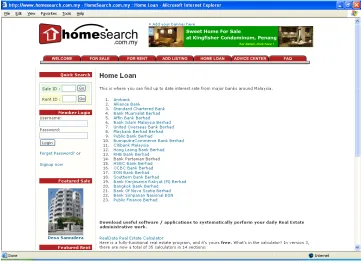 Figure 1.5: homesearch.com.my main page 