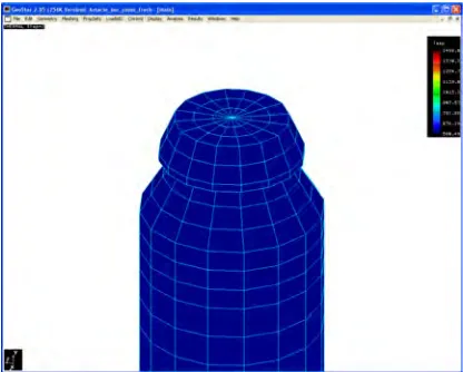 Figure 8. Temperature field in the upper end plug (in Kelvins) 